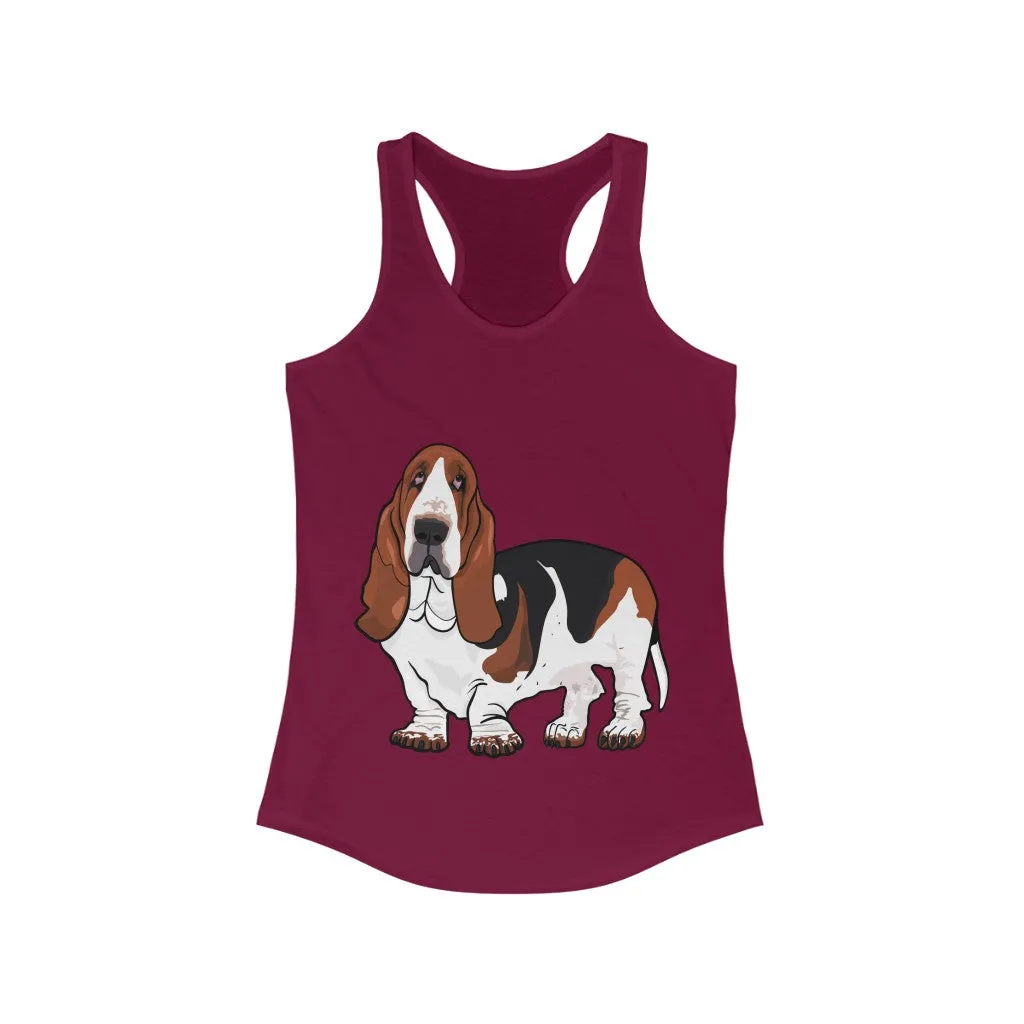 Basset Hound Women's Ideal Racerback Tank, XS - 2XL, 15 Colors, Cotton & Polyester, Free Shipping, Made In Usa!!