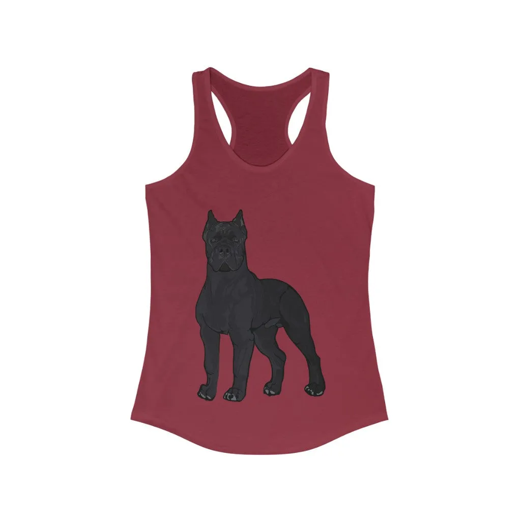 Cane Corso Women's Ideal Racerback Tank, Cotton and Polyester, 10 Colors, XS - 2XL