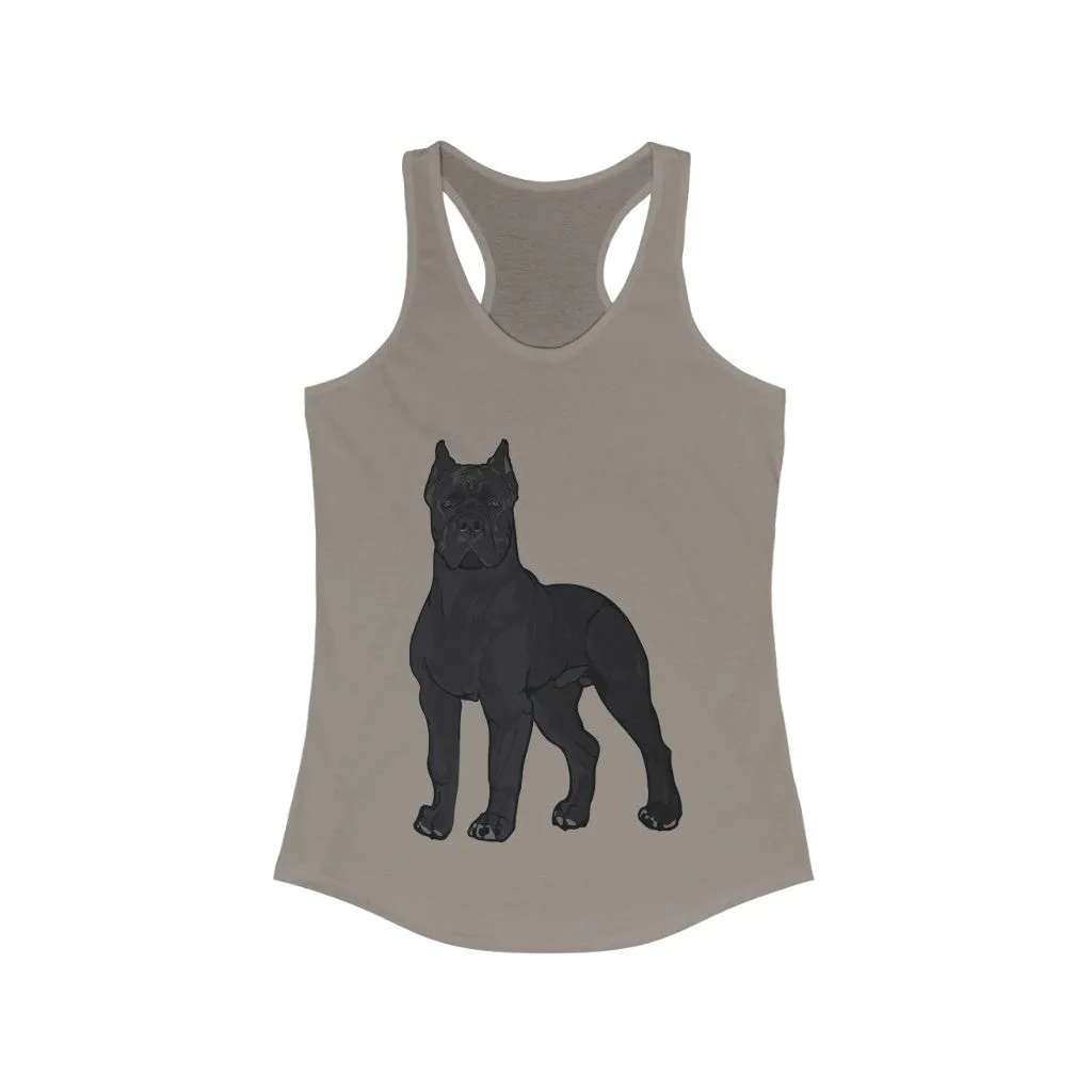 Cane Corso Women's Ideal Racerback Tank, Cotton and Polyester, 10 Colors, XS - 2XL