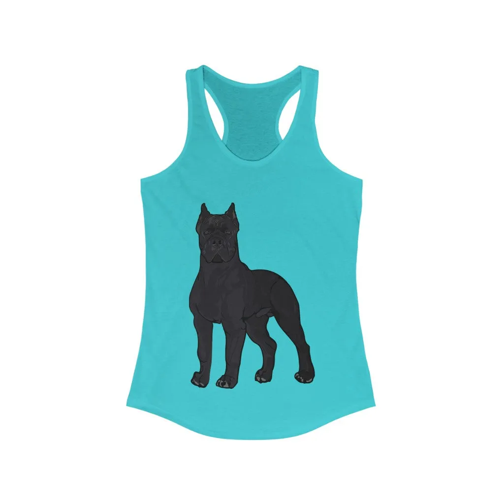 Cane Corso Women's Ideal Racerback Tank, Cotton and Polyester, 10 Colors, XS - 2XL