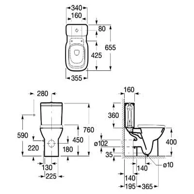 Debba Close Coupled Toilet Pan