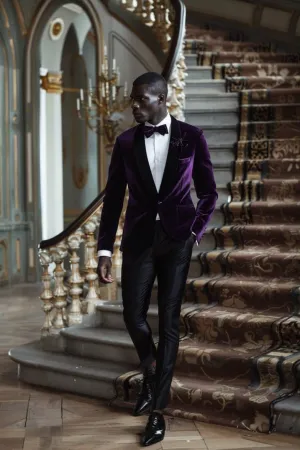 Ellis modern look Purple slim Fit Men Tuxedos Suit