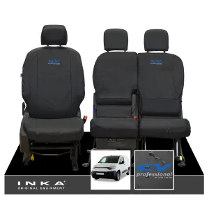 Fiat Doblo INKA Front 1 2 Tailored Waterproof Seat Covers Black MY-2022 Onwards