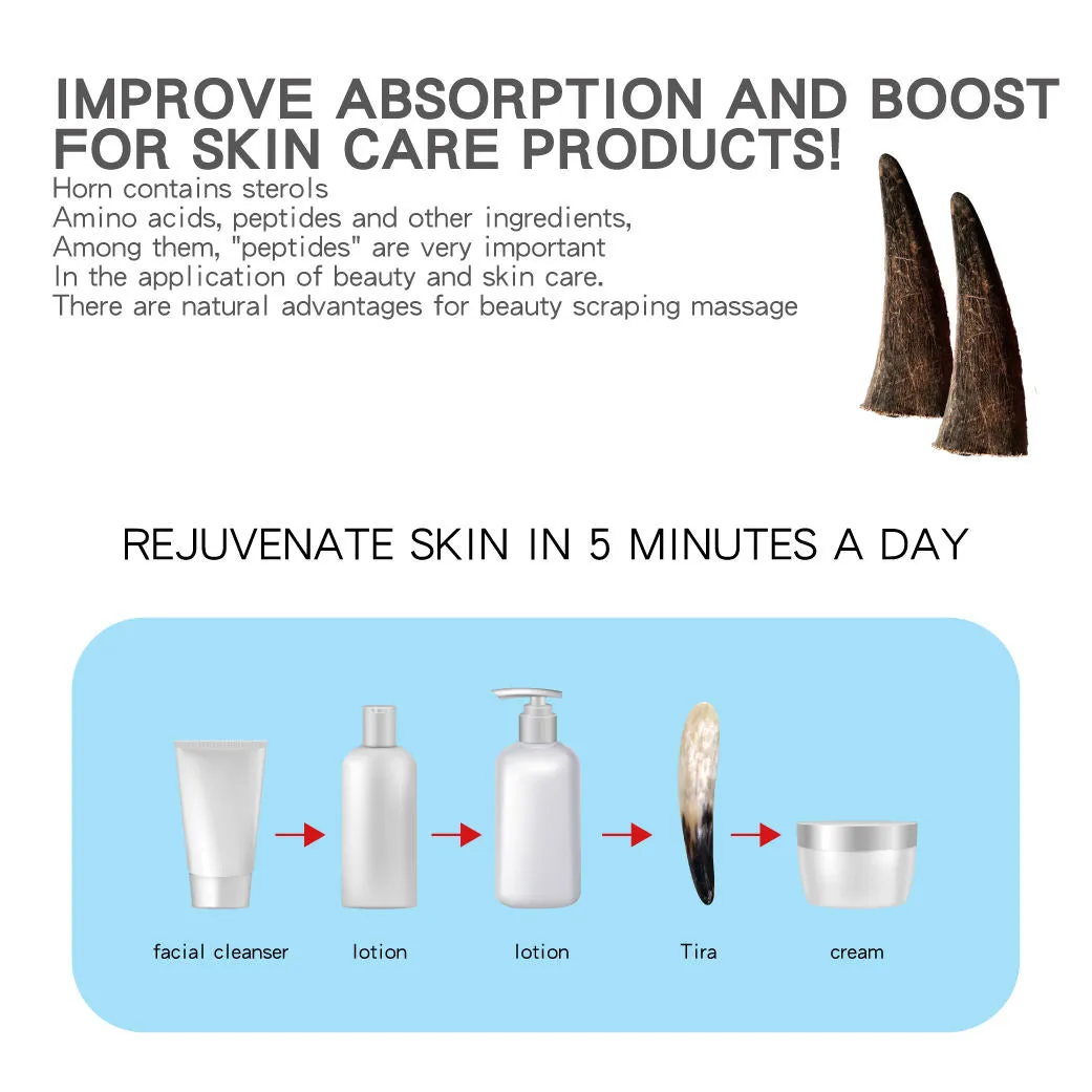 horn spoon scraping Natural Buffalo Horn massage guasha face slim facial lifting reduce edema massage for massage tools