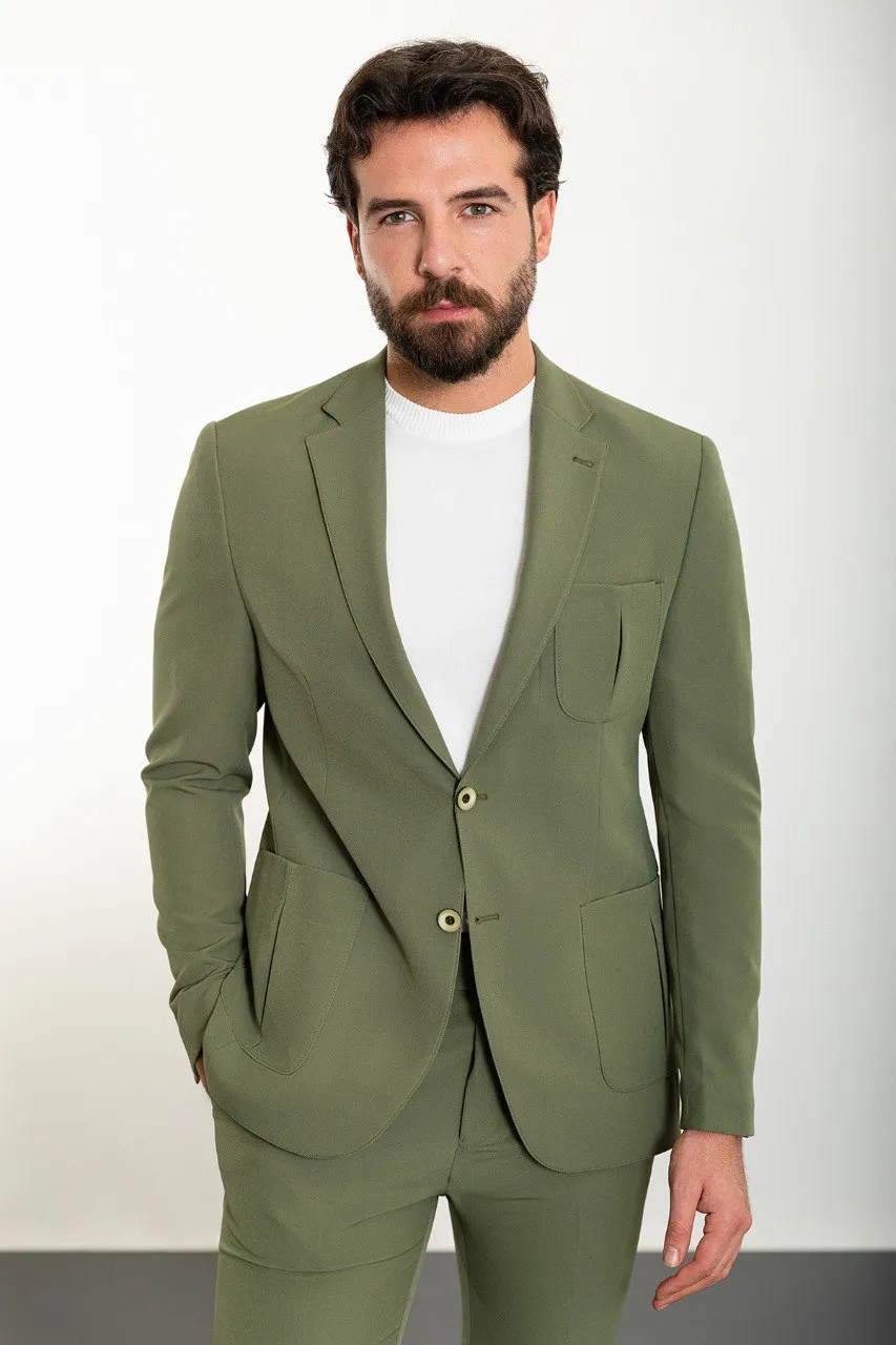 Khaki Slim Fit 2 Piece Suit for Men | GentWith