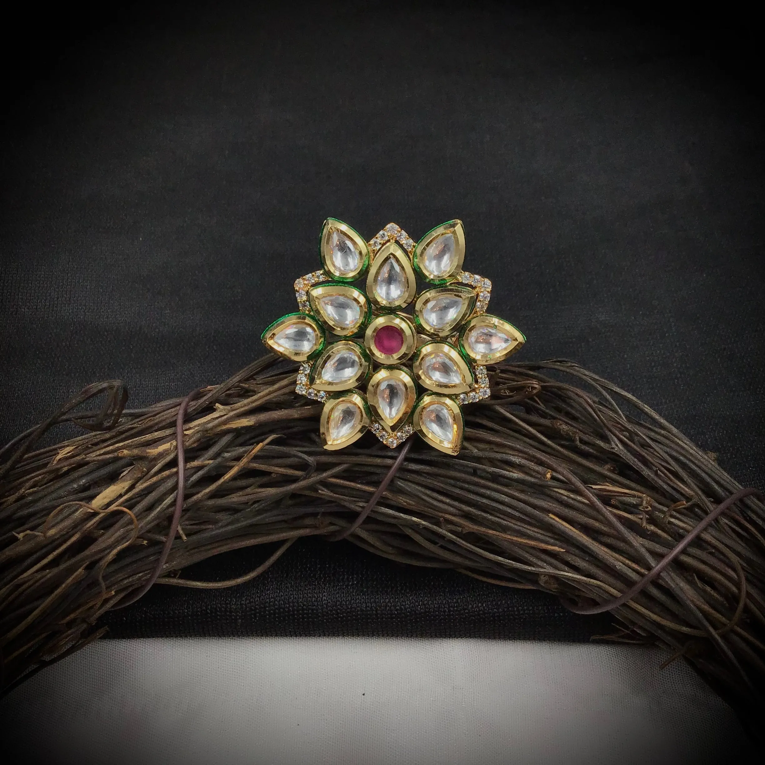 Kundan Adjustable Ring 7523-34