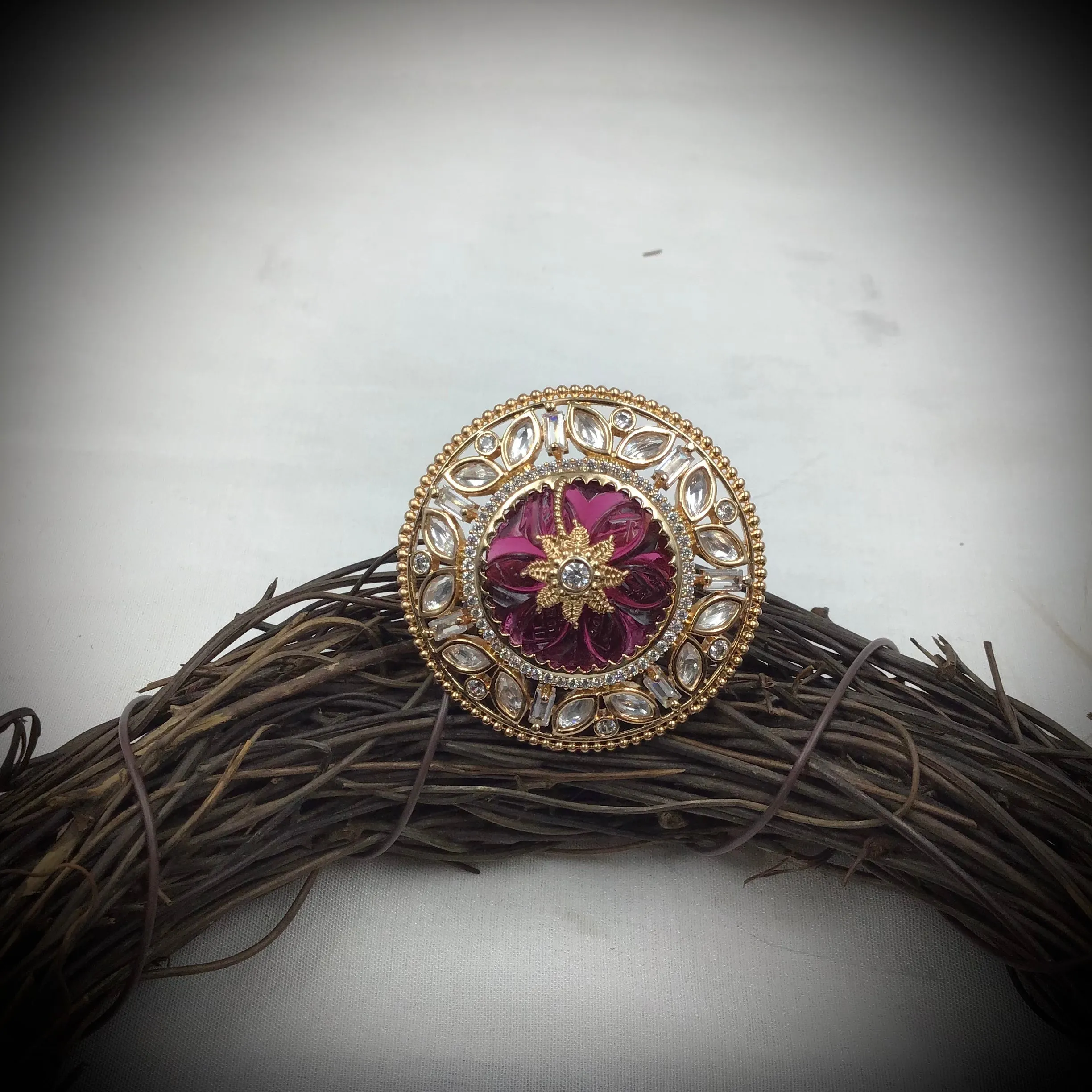 Kundan Adjustable Ring 8348-04