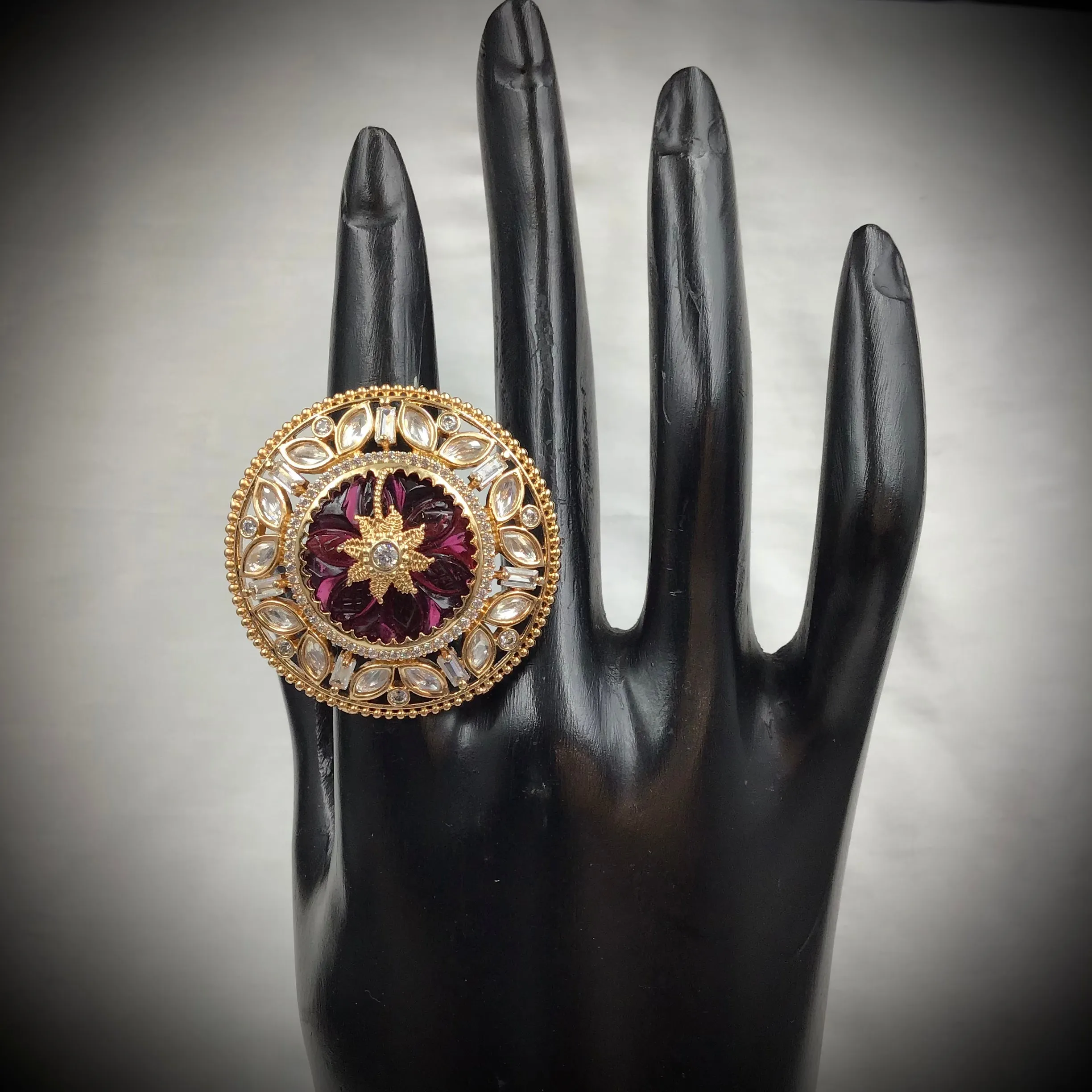 Kundan Adjustable Ring 8348-04