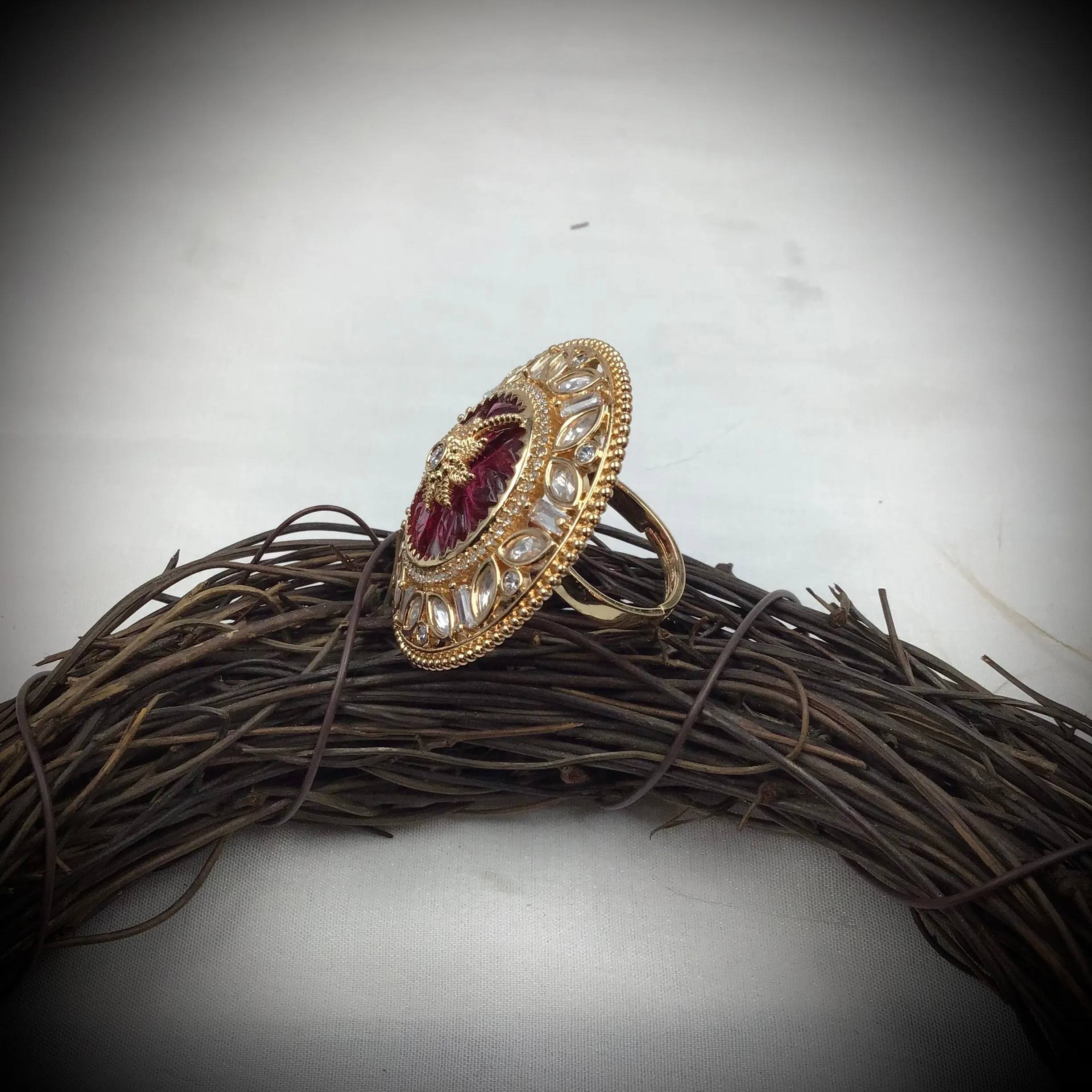 Kundan Adjustable Ring 8348-04