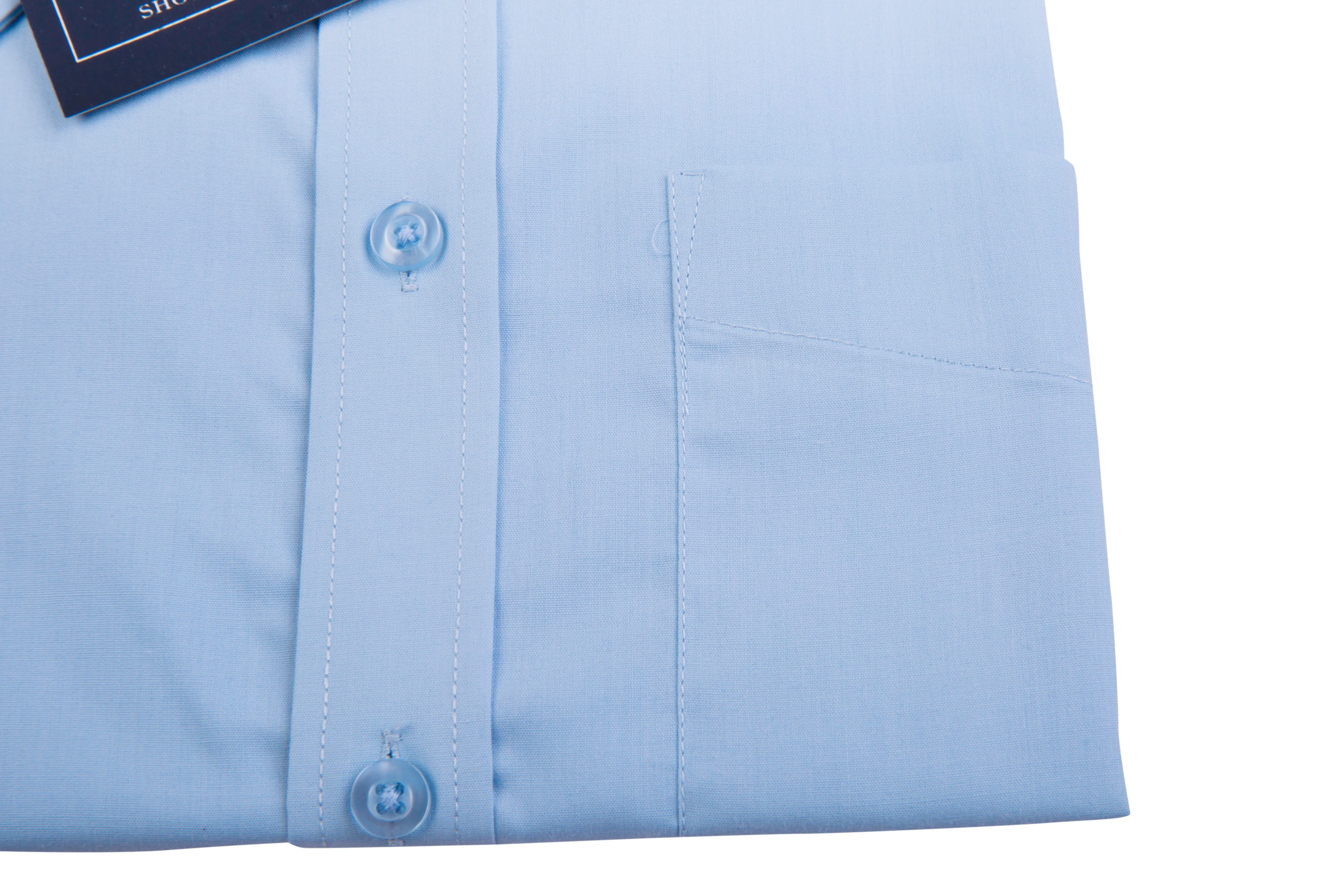 Men's Sky Blue Short Sleeve Tailored Fit Cotton Shirt
