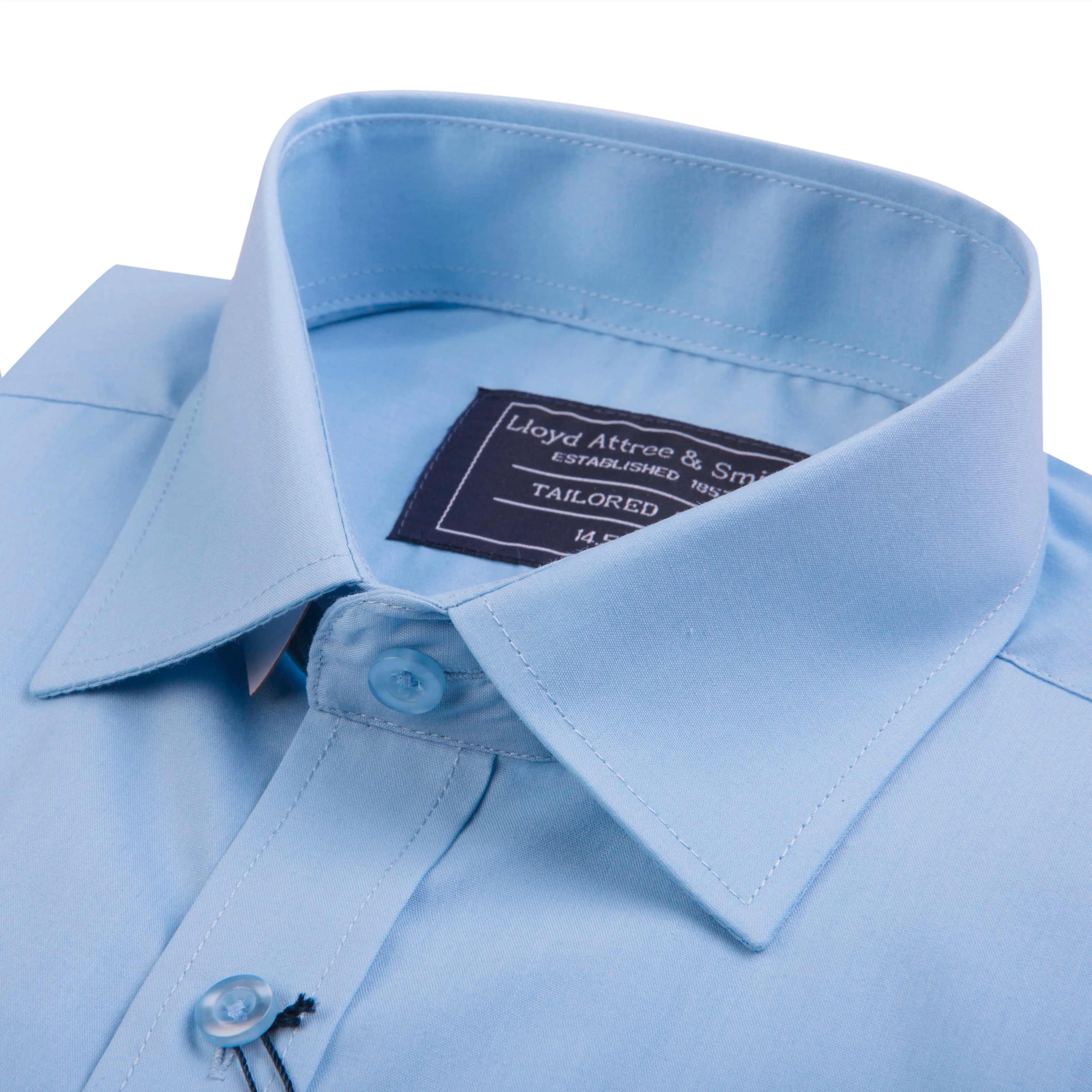 Men's Sky Blue Short Sleeve Tailored Fit Cotton Shirt