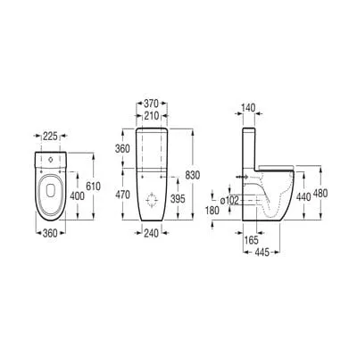 Meridian-N Close Coupled Toilet Pan