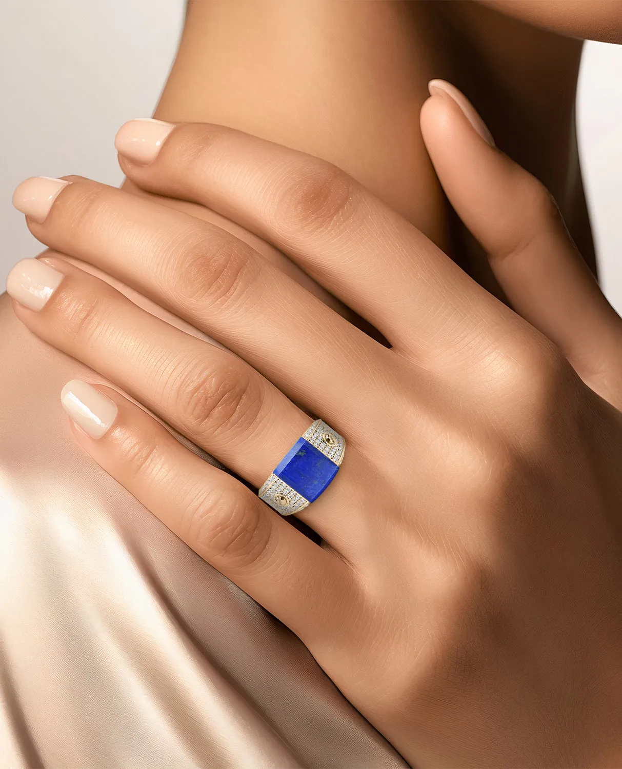 MONTANA Gold Signet Ring with 1.25ct Lapis and Diamonds
