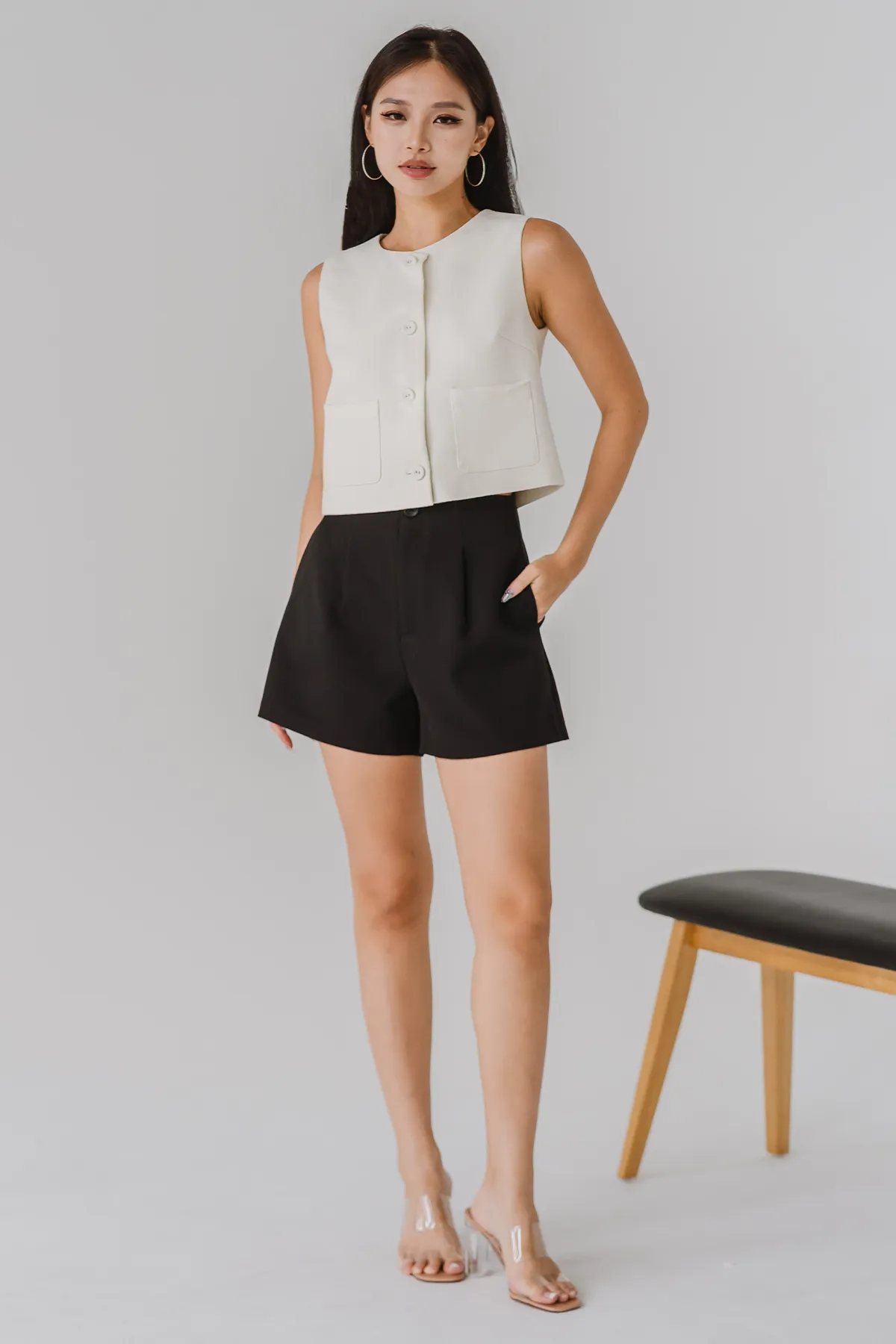 Perfect Fit Tailored Shorts (Black)