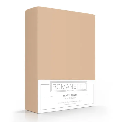 Romanette Fitted Sheet Cotton Camel