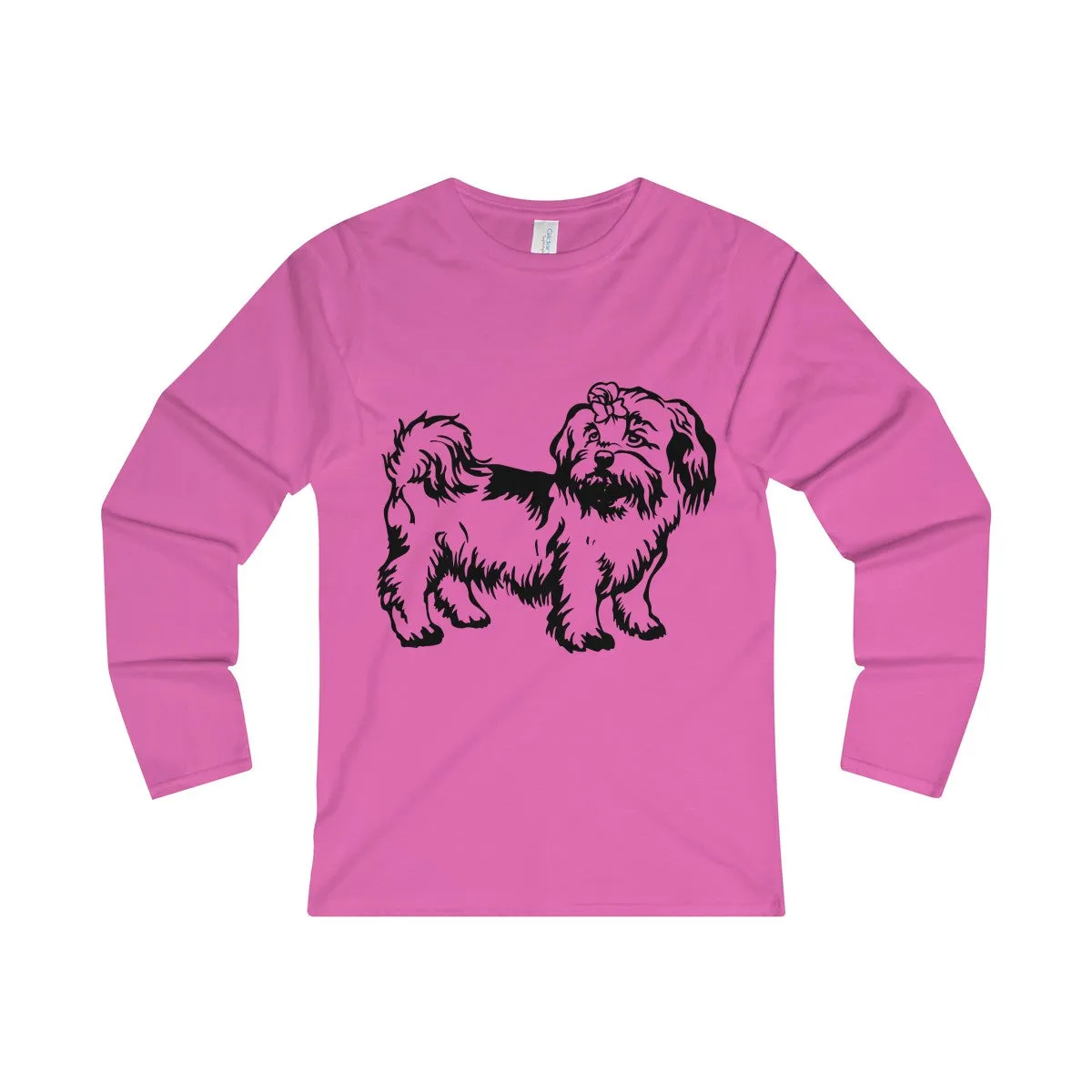 Shih Tzu Women's Fitted Long Sleeve Tee