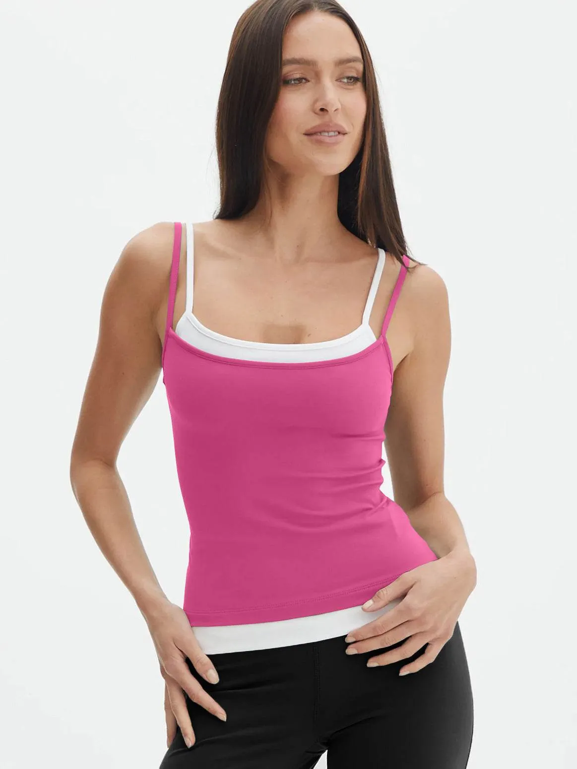 Slim Fit Tank Top Women's Fake Two-piece Suspender Inner Wear Y2g