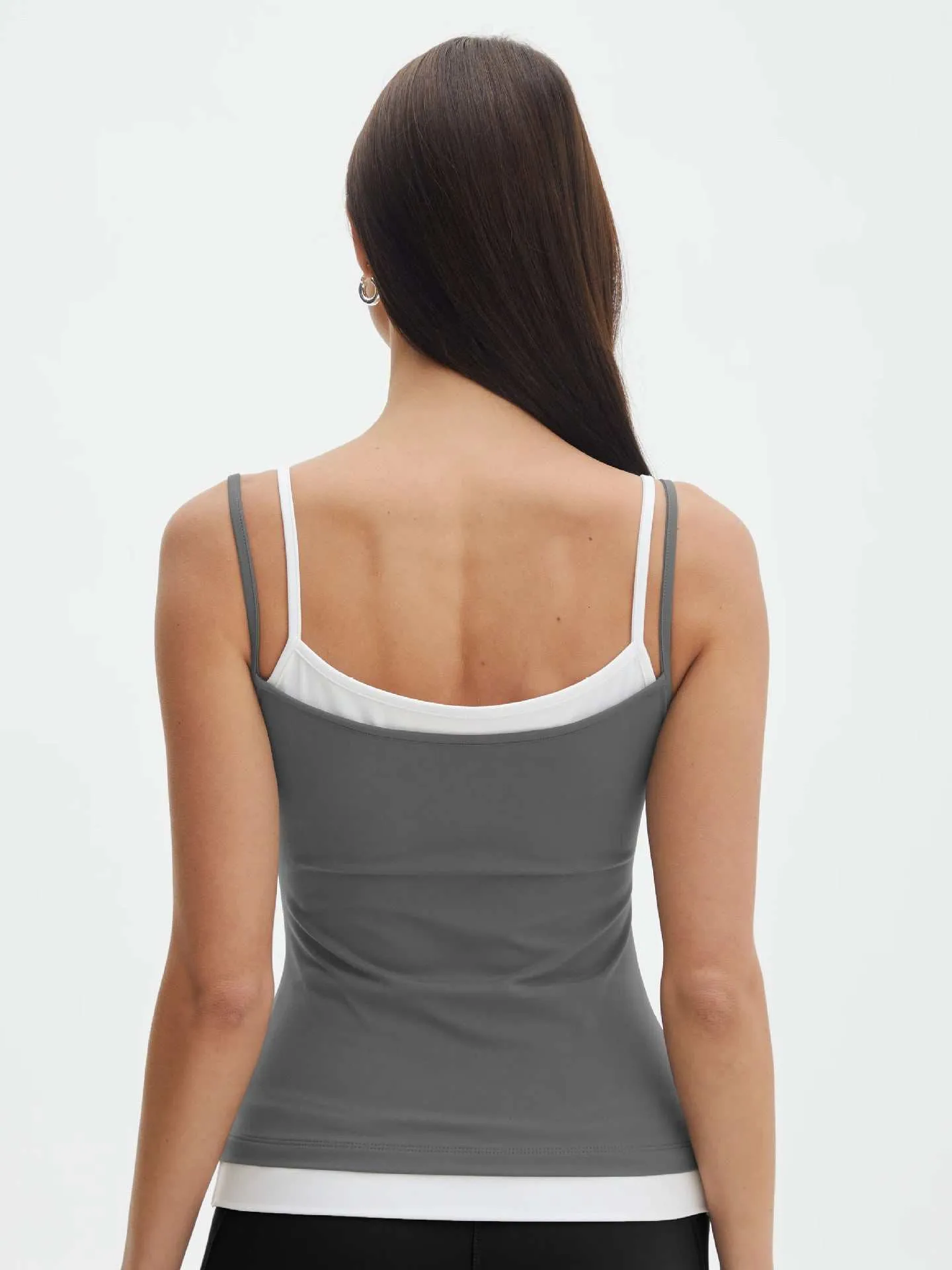 Slim Fit Tank Top Women's Fake Two-piece Suspender Inner Wear Y2g