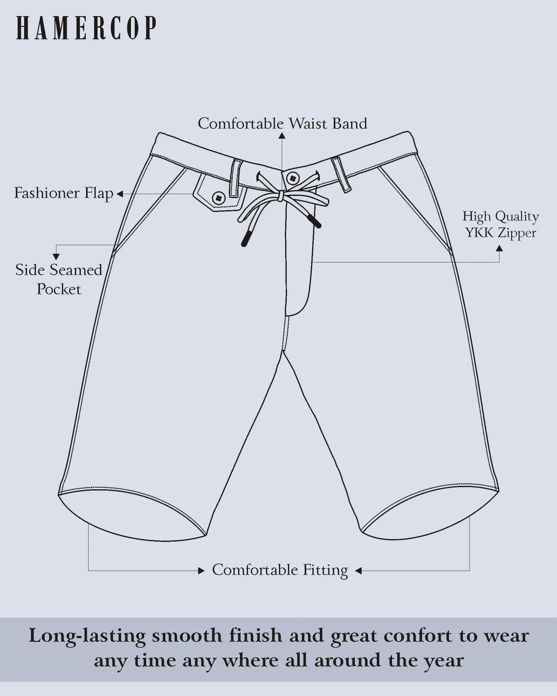 Stylish Black Jack Stretch Cotton Shorts