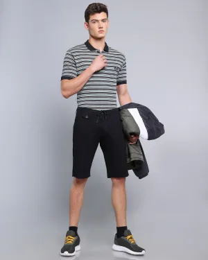 Stylish Black Jack Stretch Cotton Shorts