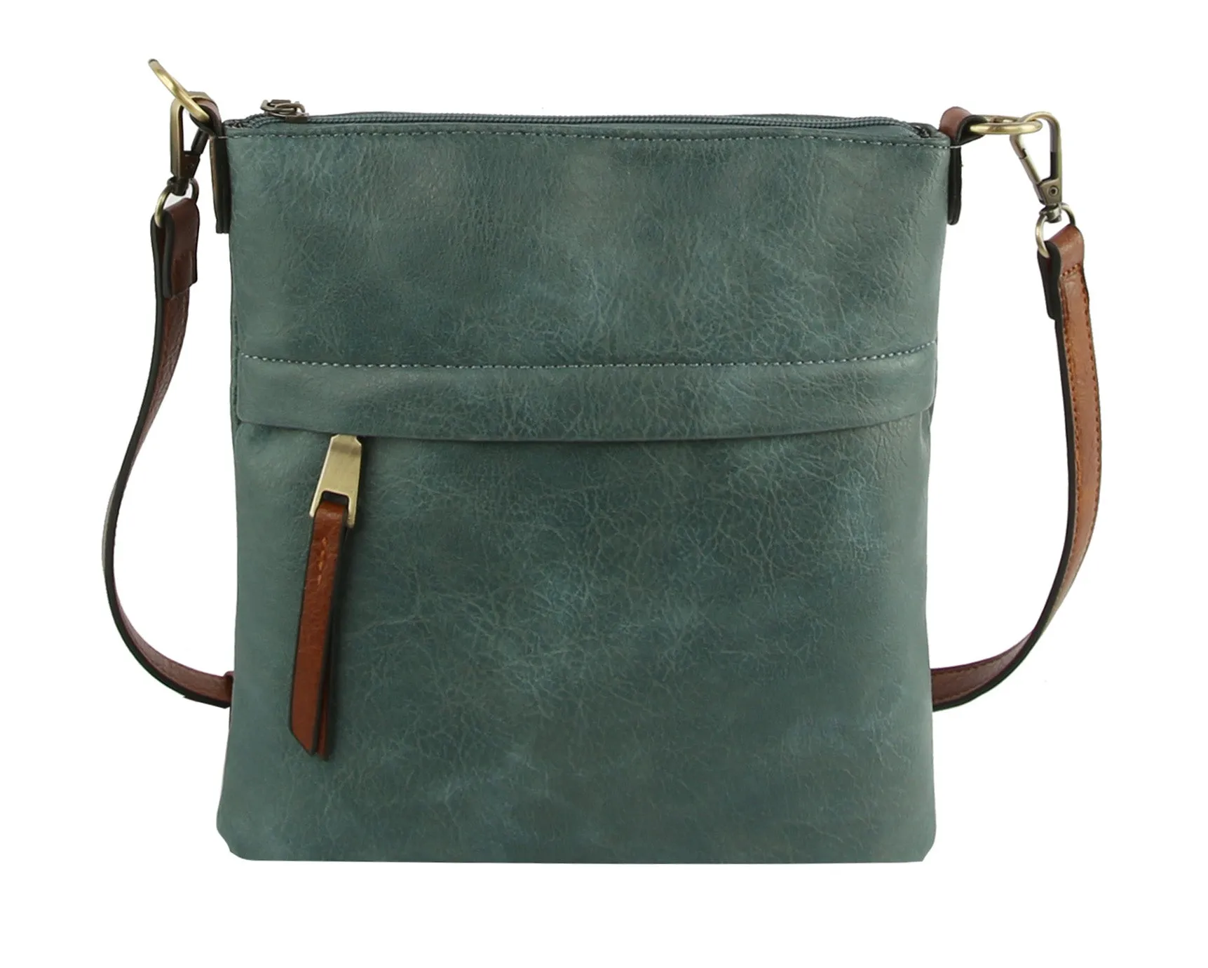 Stylish Crossbody Purse Double Zipper
