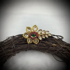 Stylish Kundan Ruby Green Ring 16236-3383