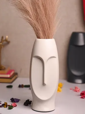 Stylish White Face Shape Vase