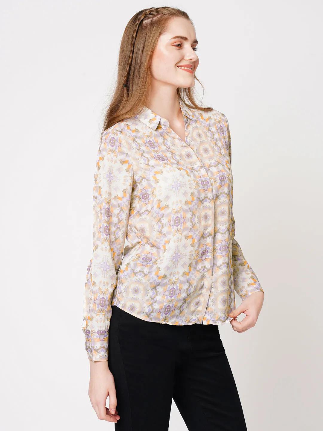 Women Kaleidoscope Printed Slim Fit Shirt
