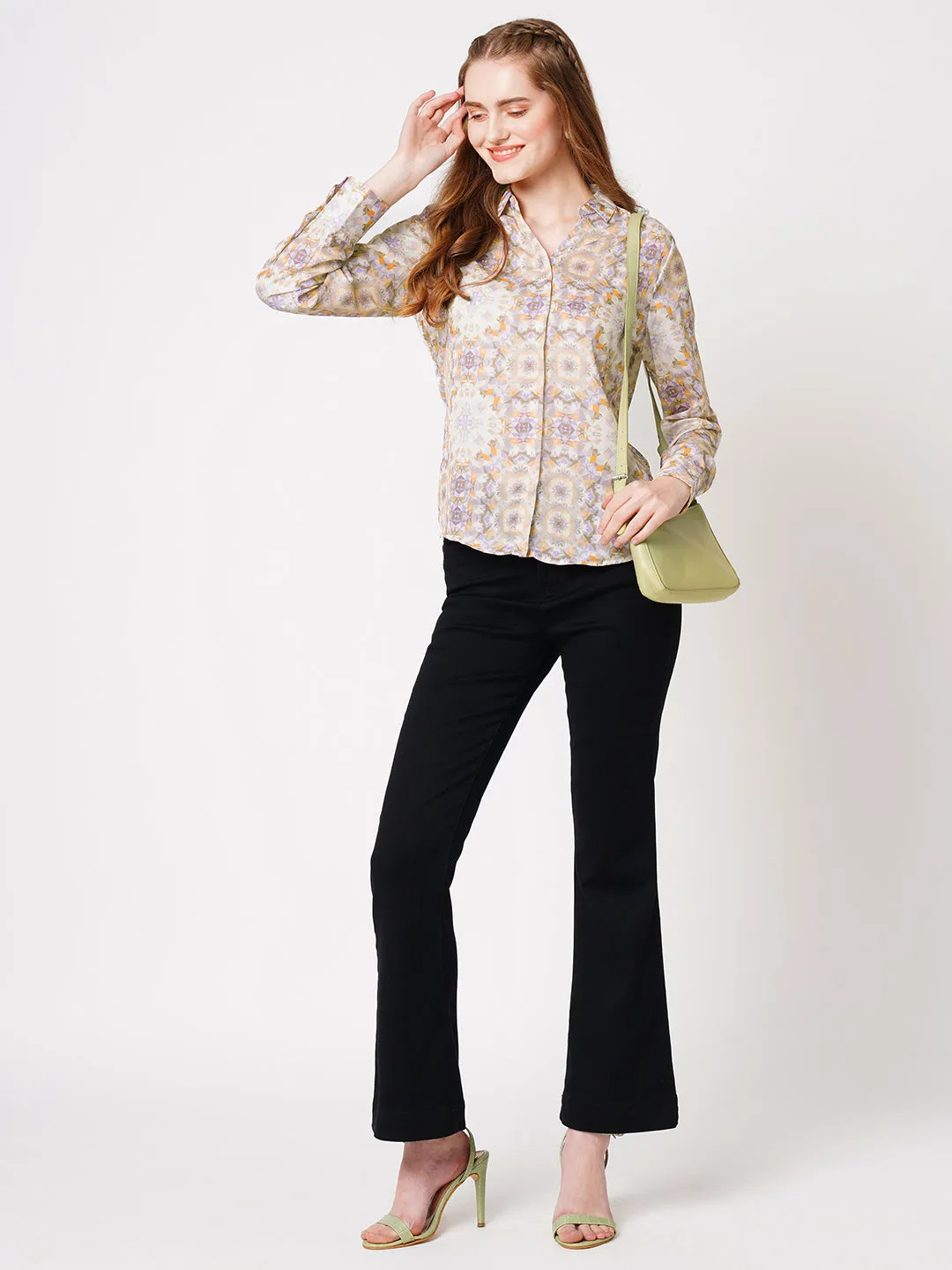 Women Kaleidoscope Printed Slim Fit Shirt